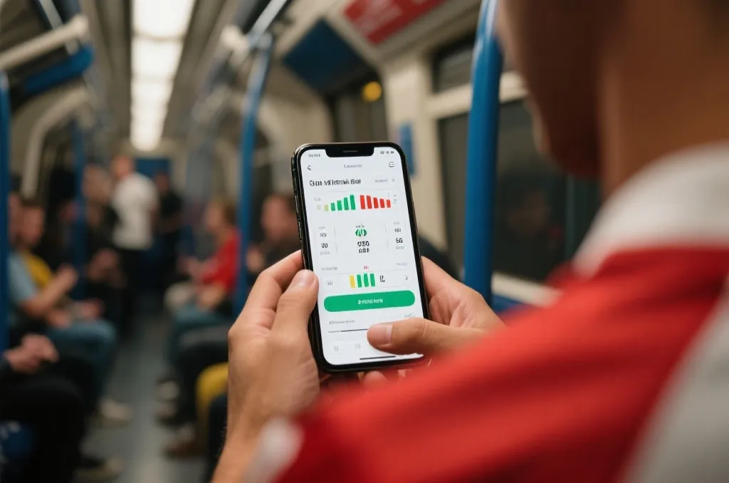 通勤中手机查看比分卡片